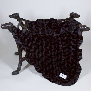 Baby Ruffle Dog Blanket ~ Black